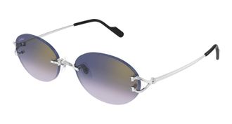 Cartier Blue Oval Unisex Sunglasses CT0551S 003 55