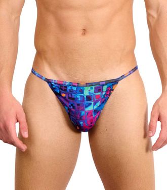 Kiniki Mens Tan Through Swim Tanga Swimwear - Mosaic