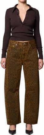 Citizens Of Humanity Miro Long Relaxed Jean In Sepia Cheetah
