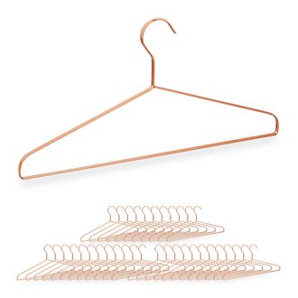 Relaxdays Set 36 Perchas Alambre Ropa, Colgadores Pantalones, Trajes, Camisas, Perchas Finas, Metal, 21 X 42 X 0,8 Cm, Cobre