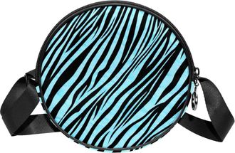 Generic Circle Crossbody Bag for Women, Zebra Stripes Small Sling Bag Daypack with Zipper Adjustable Shoulder Straps Casual Ladies Girls Round Purse