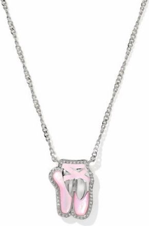 Kendra Scott Womens Ballet Short Pendant Necklace In Silver Blush Mother Of Pearl