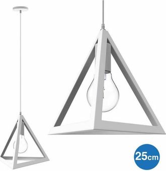 Trade Shop Trade Shop Traesio - Trade Shop - Lampadario Lampada Sospensione Piramide 25cm Design Moderno Paralume Bianco