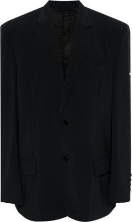 Balenciaga logo-patch blazer - men - Polyamide/Cupro/Cotton - 48 - Black