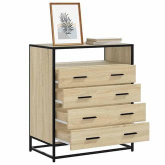 Berkfield Home Drawer Cabinet Sonoma Oak 70x41x83.5 cm Engineered Wood in Brown