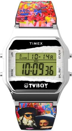 Timex x TVboy Timex 80 LLB Case Resin Strap 34mm - Nero