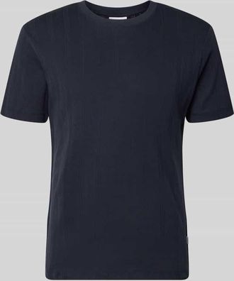 Lindbergh Lindbergh T-Shirt in Jaquard-Strick mit Rundhalsausschnitt in Marine, Gr&ouml;&szlig;e XXXL