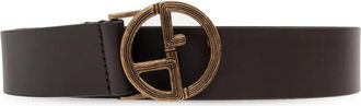 Giorgio Armani Cintura in pelle con logo GA - Marrone