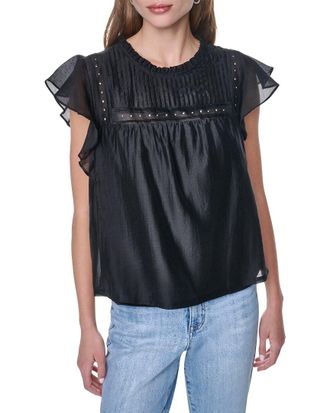 DKNY Pleated Studded Top