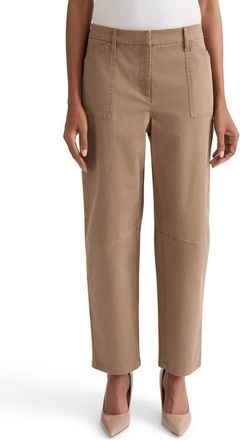 Jones New York Patch Pocket Barrel Leg Pants in Deep Maple at Nordstrom, Size 10