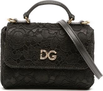 Dolce & Gabbana Pre-owned Handbags, female, Black, Size: ONE SIZE Pre-owned Lace Top Handle Flap Bag