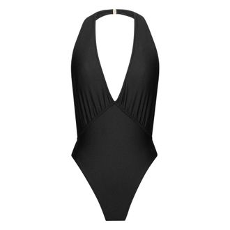 Saint Laurent Backless Halter Swimsuit - female - Saint Laurent - Swimsuits - Black - M - Swimwear