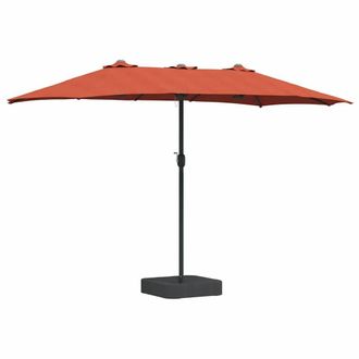 Berkfield Home Garden Parasol Folding Terracotta 385 x 209 x 244 cm Fabric