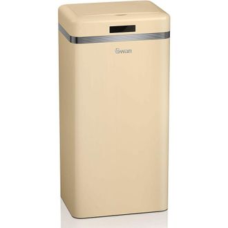 SWAN Swka4500cneu Cubo De Basura Cocina Autom&aacute;tico, Sensor De Movimiento, 45l, Met&aacute;lico, Papelera Reciclaje Crema