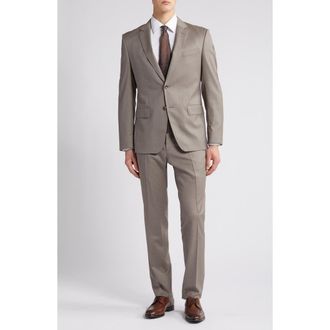 BOSS Huge Solid Wool Suit in Lt Bge at Nordstrom, Size 40 Regular