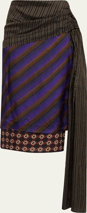 Dries Van Noten Senice Striped Drape Skirt