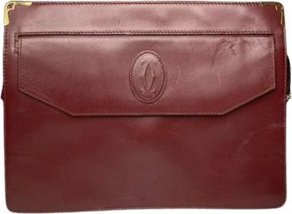 Cartier Pre-owned Clutches, female, Red, Size: ONE SIZE Pre-owned Leather Clutch