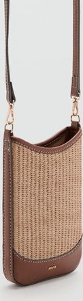 Mango Custodia cellulare tracolla beige - Donna - Taglia unica - MANGO