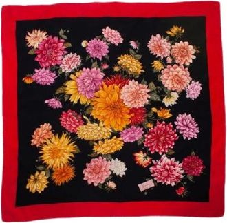 Gucci Pre-owned Scarves, female, Multicolor, Size: ONE SIZE Pre-owned Vintage Silk Scarf