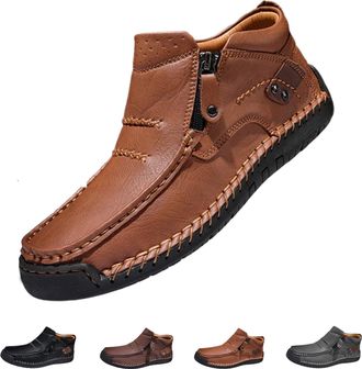 Generic Tuthrav Leather Slip Driving Shoes, Mens Handmade Premium Leather Slip-On Driving Boots - Wide Toe, Arch Support, Tuthrav Leather Shoess, Shoes for Me
