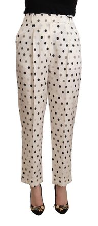 Ermanno Scervino Polka Dotted High Waist Tape Womens Pants
