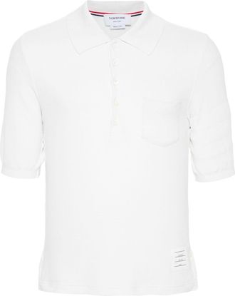 Thom Browne Polo con dettaglio a 4 righe - Bianco