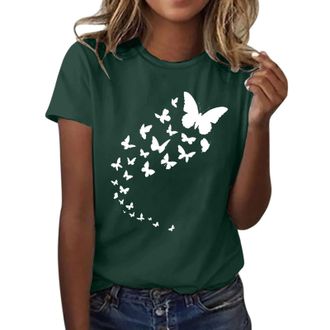 Generic Womens Sunflower Summer T Shirt Plus Size Loose Blouse Tops Girl Short Sleeve Graphic Casual Tees Handstand T Shirts (Z - Womens T Shirts - A-Green, M