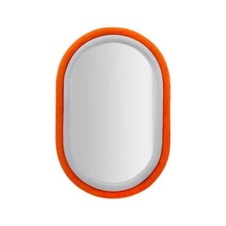 Dmora Dmora - Espejito Marinetti, Espejo, Objeto De Decoraci&oacute;n De Pared, Decoraci&oacute;n De Espejo, 60x4 H90 Cm, Naranja Y Gris