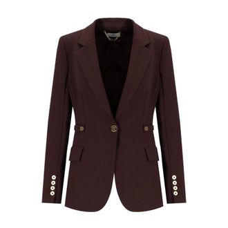 Elisabetta Franchi Blazers, female, Red, S, Merlot Single-Breasted Blazer