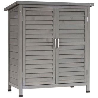 OUTSUNNY Caseta de jard&iacute;n 87x46.5x96.5 cm gris
