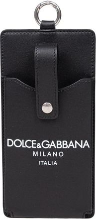 Dolce & Gabbana Zwarte Portemonnee met Telefoonhouder - Heren - Telefoonaccessoires - Zwart - ONE Size - Accessoires