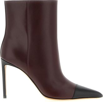 Francesco Russo R1B1020 Enkellaarsjes - Dames - Laarzen met Hak - Rood - 36 EU - Leer - Schoenen