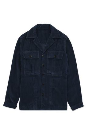 Fortela Solomon Corduroy Overshirt in Navy Blue at Nordstrom, Size 48 Eu