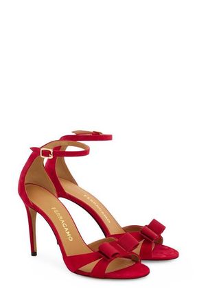Ferragamo Roxy Vara Bow Ankle Strap Sandal in New Fuxia Biscotto at Nordstrom, Size 10.5