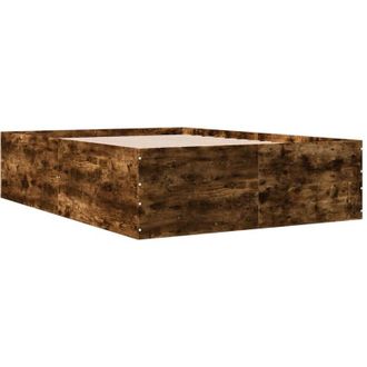 vidaXL Bed Frame without Mattress Smoked Oak 120x190 cm Small Double Vidaxl