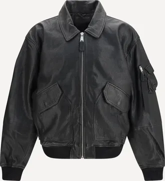 Alpha Industries CWU-36/P leather UV Bomber Jacket Male XL