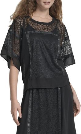 DKNY Leopard Overlay Top