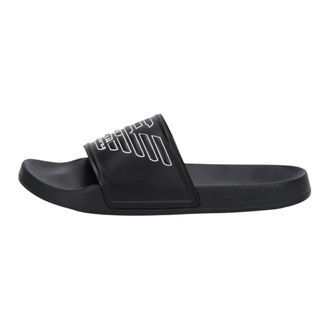 Emporio Armani PVC Sliders with Oversized Eagle - male - Emporio Armani - Sliders - Black - 12 UK - Shoes