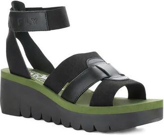 FLY London Yory Ankle Strap Sandal in Smog at Nordstrom, Size 10-10.5Us