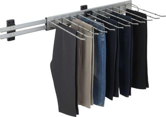 Emuca Emuca - Pantalonero Extra&iacute;ble Self Organizador De Armarios De Aluminio 47x12x34 Cm