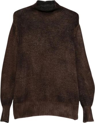 Avant Toi Truien & Vesten, Dames, Bruin, XS, Gebreide trui met hoge hals
