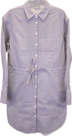 Jason Wu Striped Shirt Dress in Grey Cotton