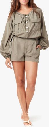 Habitual Long Sleeve Utility Romper in Vetiver at Nordstrom, Size X-Large