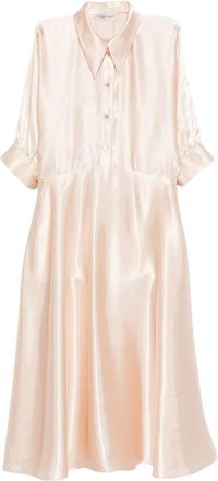 Alberta Ferretti Satin Midi Dress