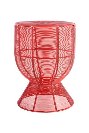 Present Time Leitmotiv Iron Side Table Cuerda Tambor - Bright Scarlet Red