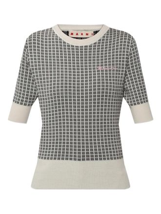Marni checked top - Neutrals