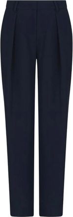 A|X Armani Exchange Blauwe Hoge Taille Plooi Broek - Dames - Broeken - Blauw - L - Broeken