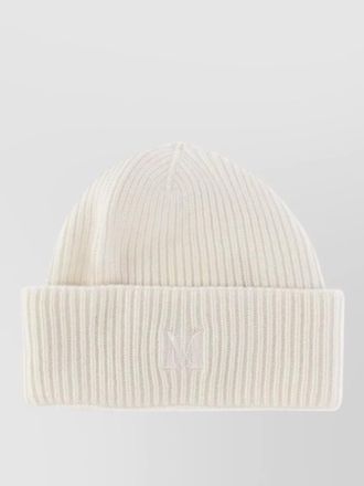 Max Mara knit hat beanie folded cuff ribbed texture