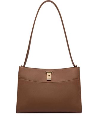 Bally Lock Me leather shoulder bag - Brown