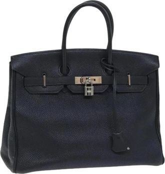 Herm&egrave;s Pre-owned Birkin 35 Handtas - Dames - Vintage Handtas - Zwart - ONE Size - Leer - Vintage